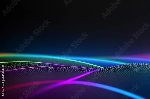 Fototapeta Social network hologram illustration. Technology, communication, internet concept. 3d rendering.