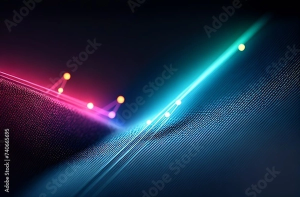 Fototapeta Social network hologram illustration. Technology, communication, internet concept. 3d rendering.