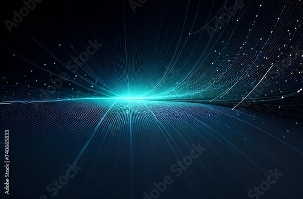 Fototapeta Social network hologram illustration. Technology, communication, internet concept. 3d rendering.