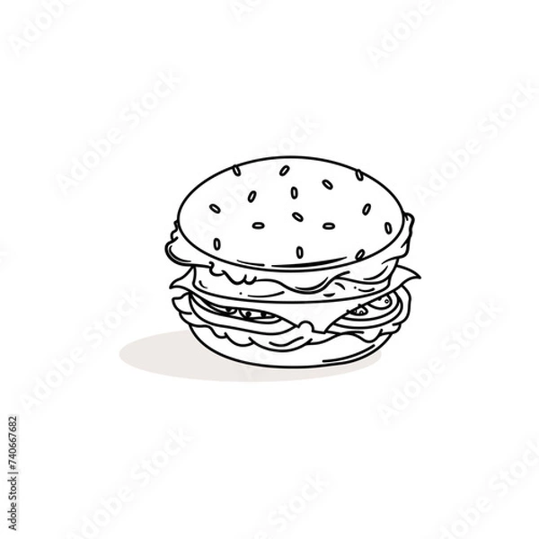 Obraz hamburger on a white background
