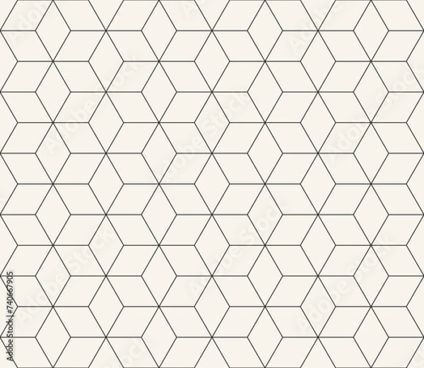 Fototapeta Vector seamless pattern. Repeating geometric elements. Stylish monochrome background design.
