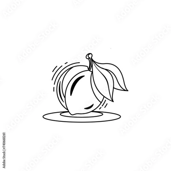 Obraz peach logo icon design