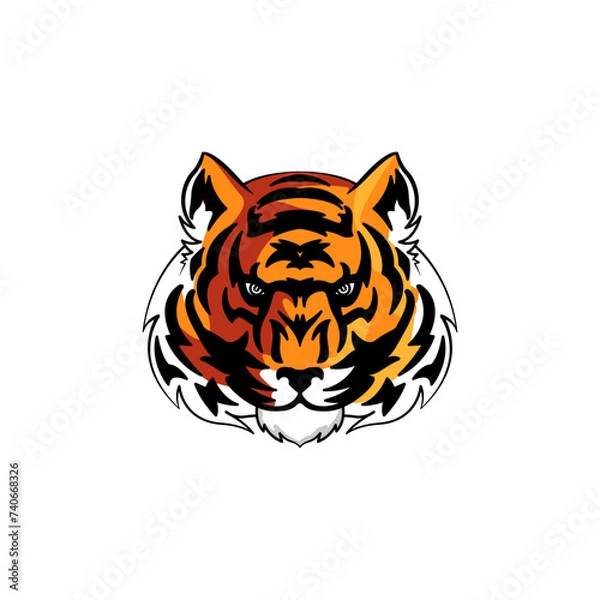 Obraz tiger head vector logo illustration