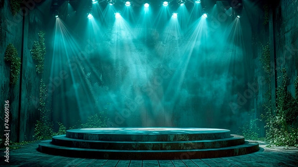 Obraz 3d illustration empty podium with abstact background very realistic front view mock up