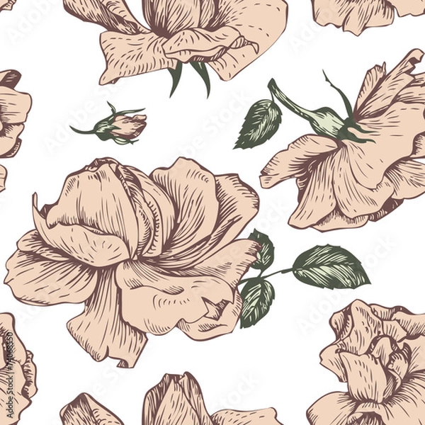 Obraz vintage vector seamless floral pattern