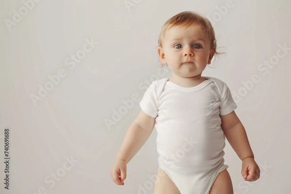Fototapeta toddler with withe shirt mockup