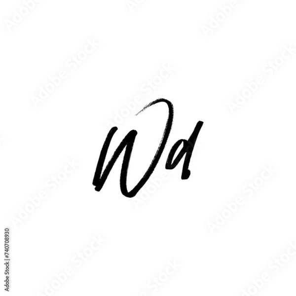 Fototapeta A hand-drawn signature logo design template	