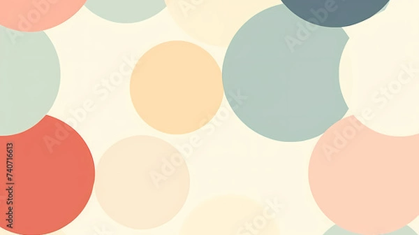 Obraz Colorful texture, white background with multicolored polka dots
