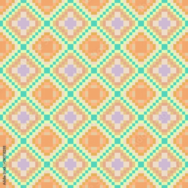 Obraz Pixel ethnic pattern. Geometric ethnic pattern. Pixel pattern. Colorful pixel ethnic pattern.