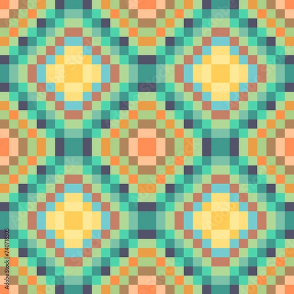 Obraz Pixel ethnic pattern. Geometric ethnic pattern. Pixel pattern. Colorful pixel ethnic pattern.