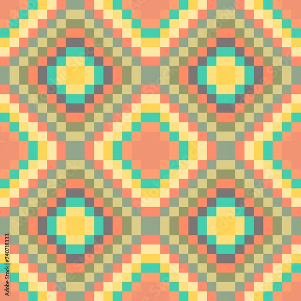 Obraz Pixel ethnic pattern. Geometric ethnic pattern. Pixel pattern. Colorful pixel ethnic pattern.