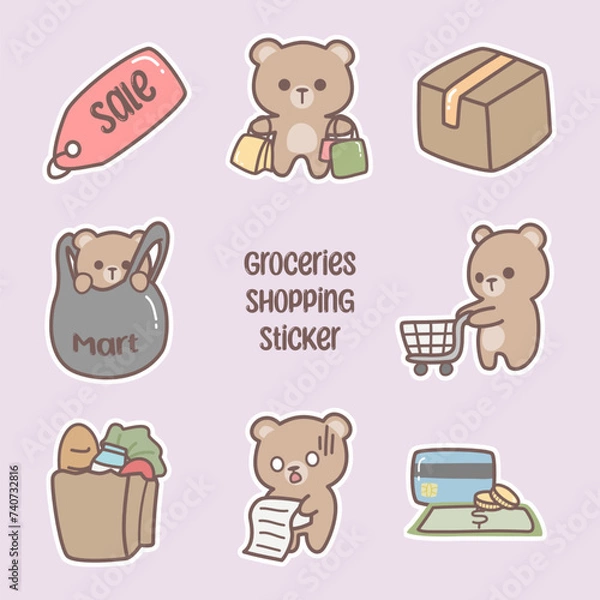 Fototapeta set of teddy bears