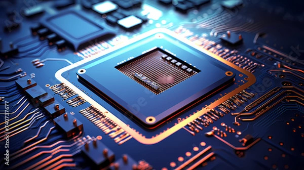 Obraz Microchip, central computer processor CPU concept