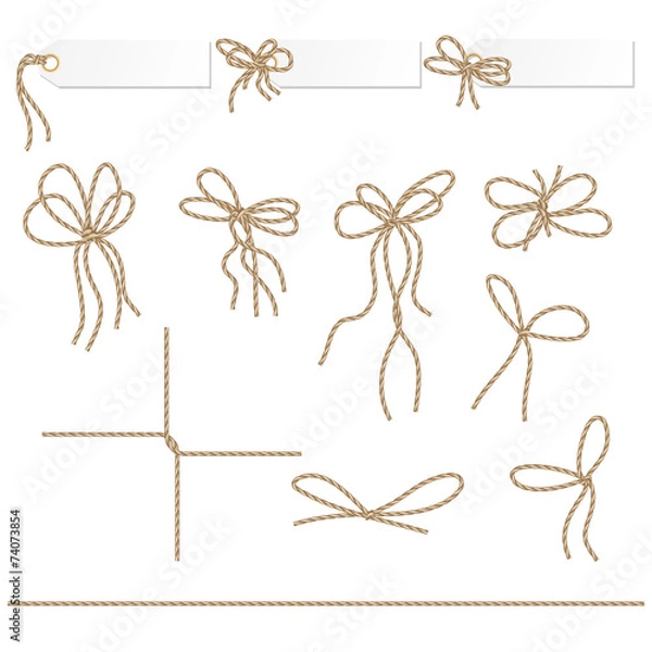 Obraz Collection of ribbons ahd bows in rope style