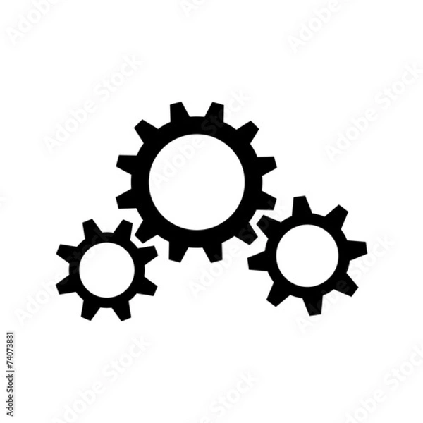 Fototapeta Three black gear wheels