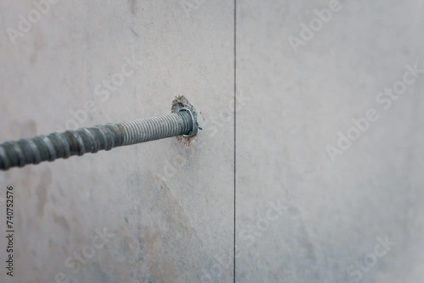 Obraz Drilling a hole into concrete wall, preparation for core drilling