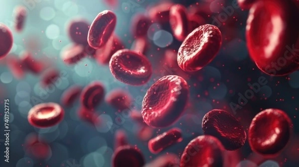 Obraz macro photograph of blood cells under a microscope 