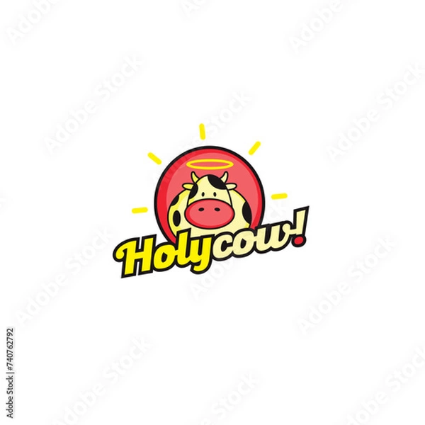Fototapeta Holycow ! logo or combination mark design