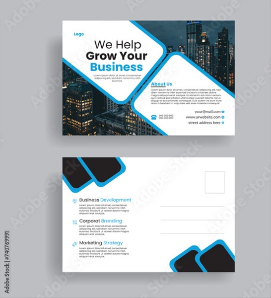 Fototapeta Modern and simple  postcard template.