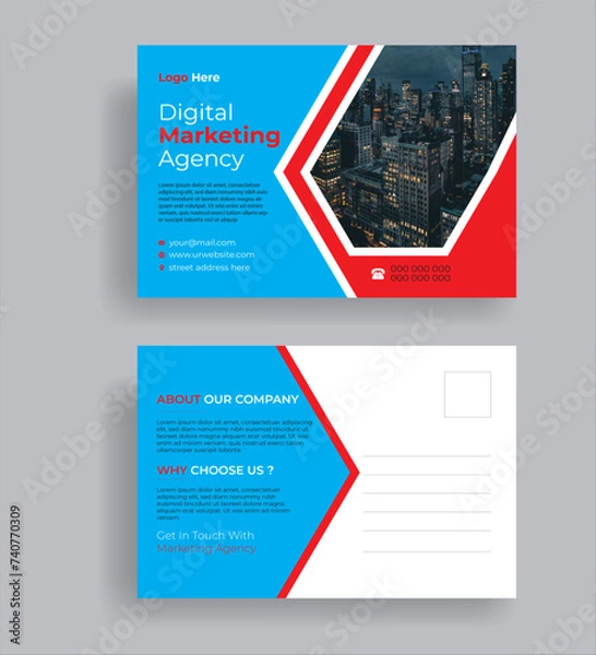 Obraz Modern post card design template.