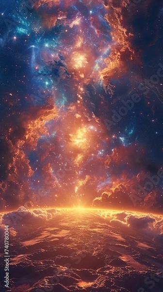 Fototapeta Silicon dioxide forming the sands of a desert that stretches into the quantum realm each grain a portal