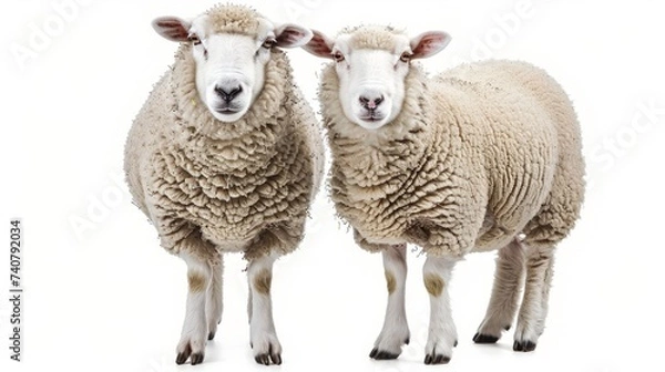 Obraz Sheep on isolated background look at camera