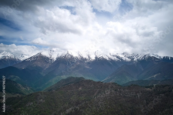 Obraz Mountains and clouds