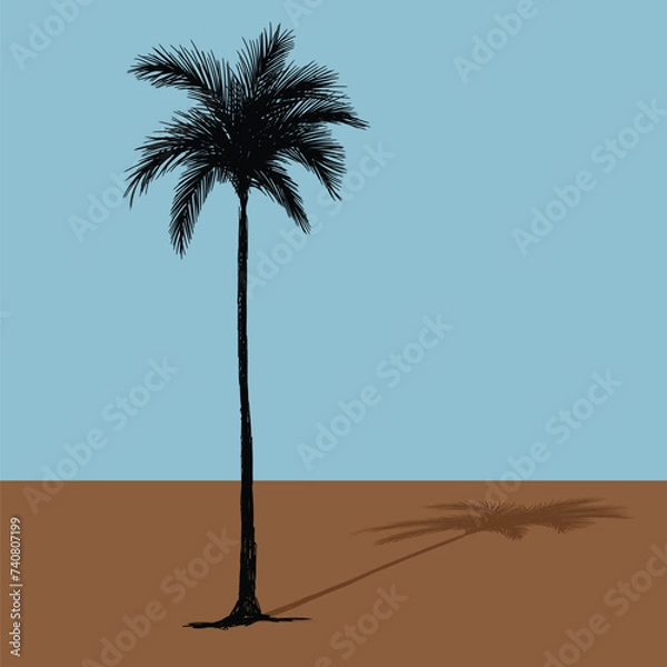 Obraz Palm tree coconut Clipart illustration vector design1