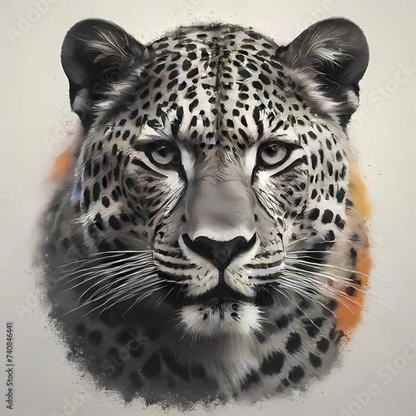 Obraz Leopard, logo-style