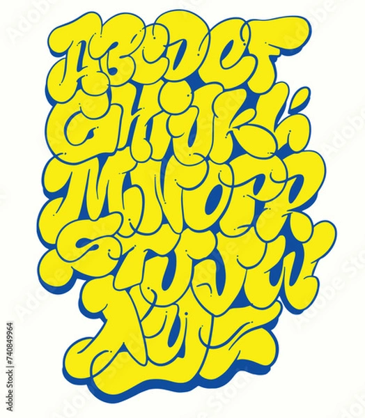 Obraz Vector hand drawn typeface in graffiti style