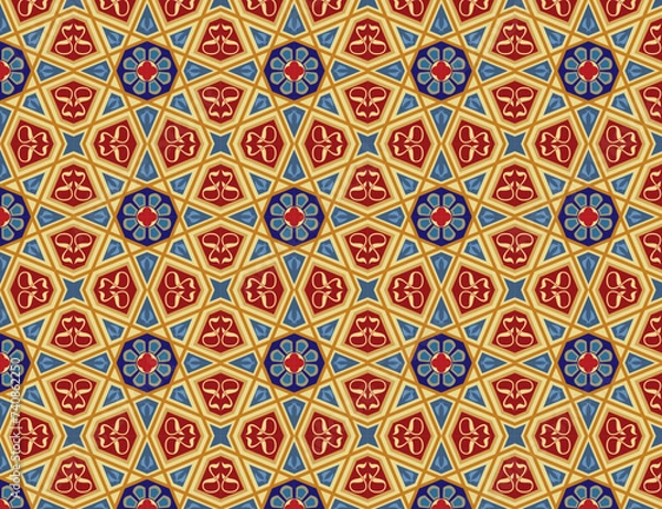Fototapeta Geometric shapes seamless pattern background