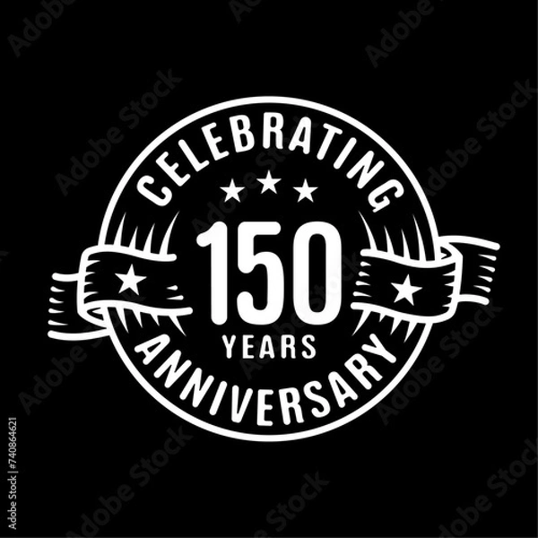 Obraz 150 years logo design template. 150th anniversary vector and illustration.

