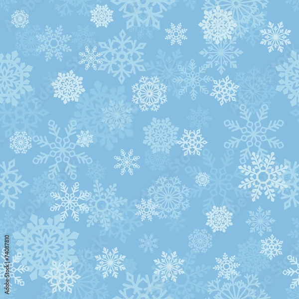 Fototapeta vector seamless background with snowflakes