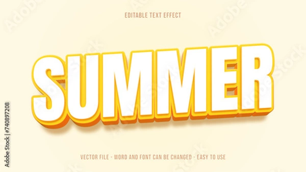 Fototapeta Editable text effect summer mock up, bold text style