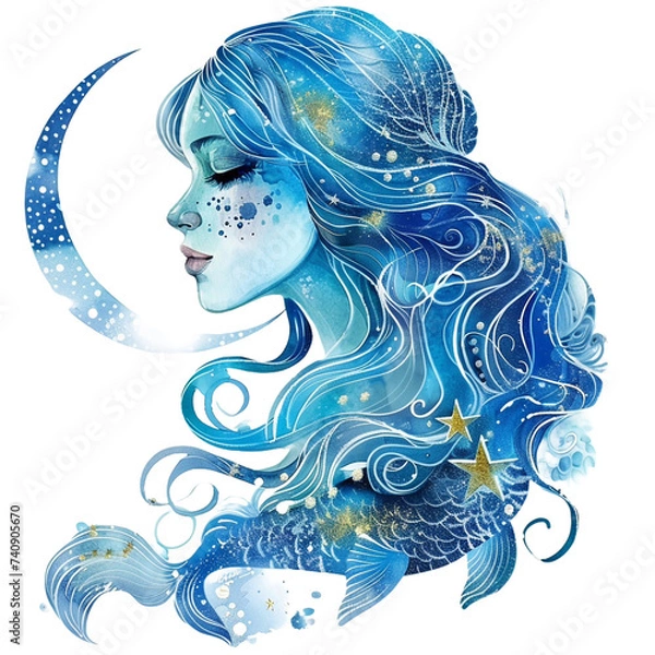 Fototapeta  Aquarius zodiac sign isolated on transparent background - Generative AI	