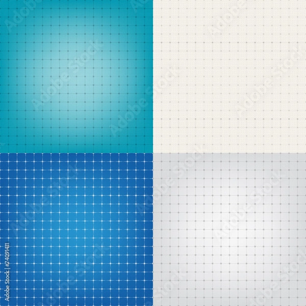 Obraz Set technical paper background grid illustration EPS10