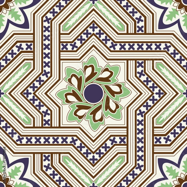 Fototapeta Vector arabic seamless pattern