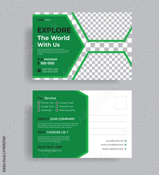 Obraz modern and  professional business postcard design template.