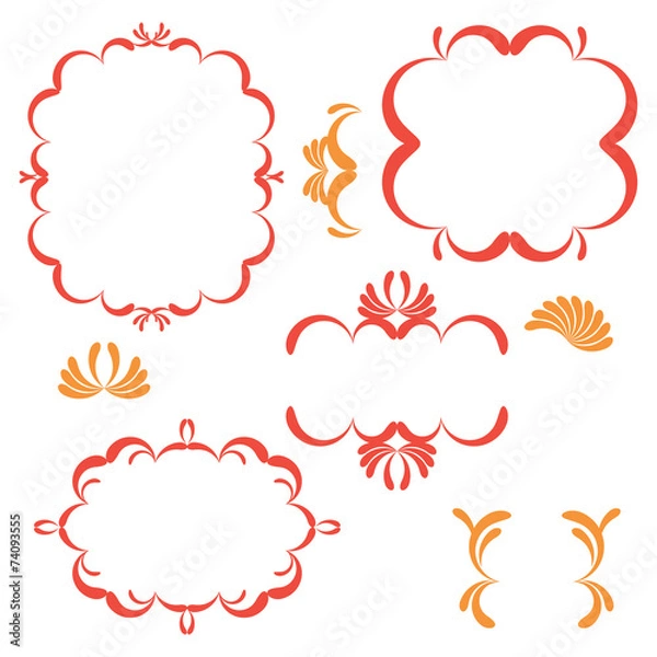 Fototapeta Collection of vector decorative frames
