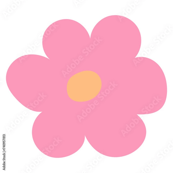 Fototapeta Flat flower bud element for beautiful design. Simple form. Vector drawing.