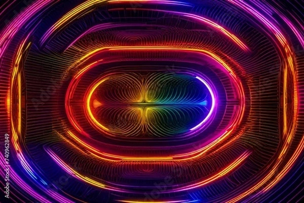 Obraz abstract background with glowing circles