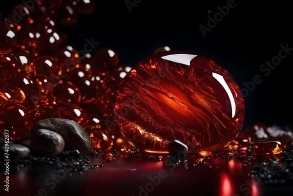 Obraz red emreled stone