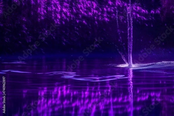 Obraz reflection in water, purple background