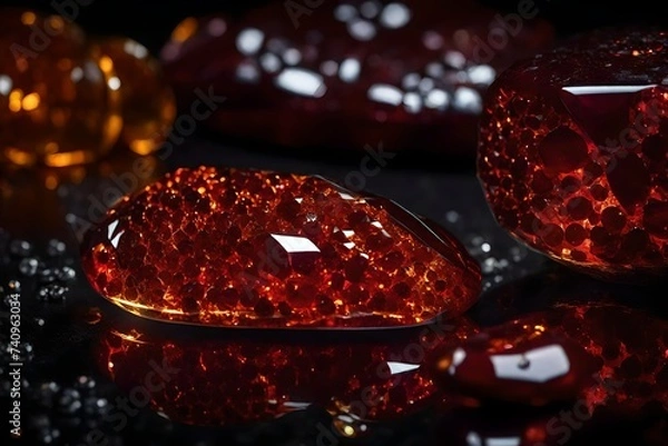 Obraz red glassy stones