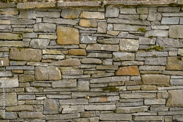 Fototapeta ancient stonewall texture , stacked rectangular stones