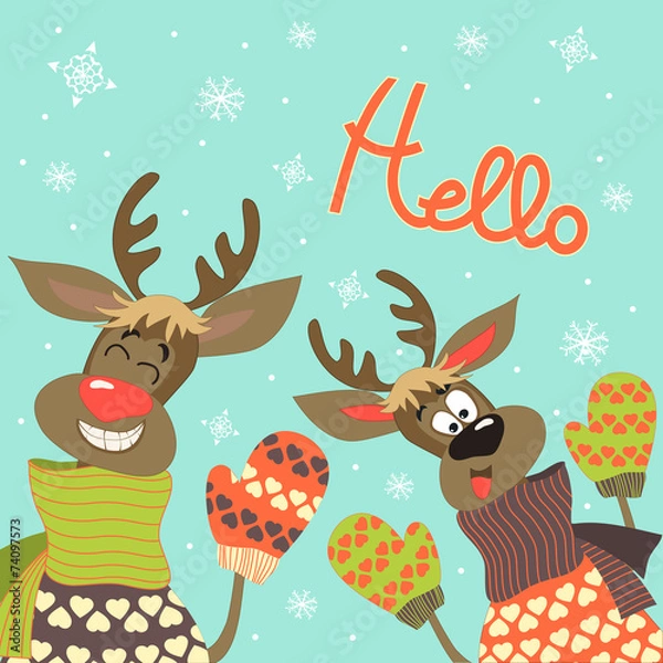 Fototapeta Reindeers say hello