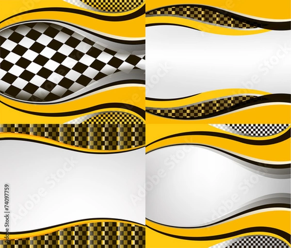 Obraz Set of checkered vector flag background. Eps10