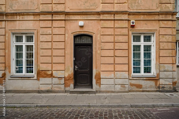 Fototapeta typical Polish building facade  entrance