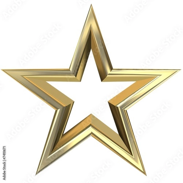 Obraz 3d golden star