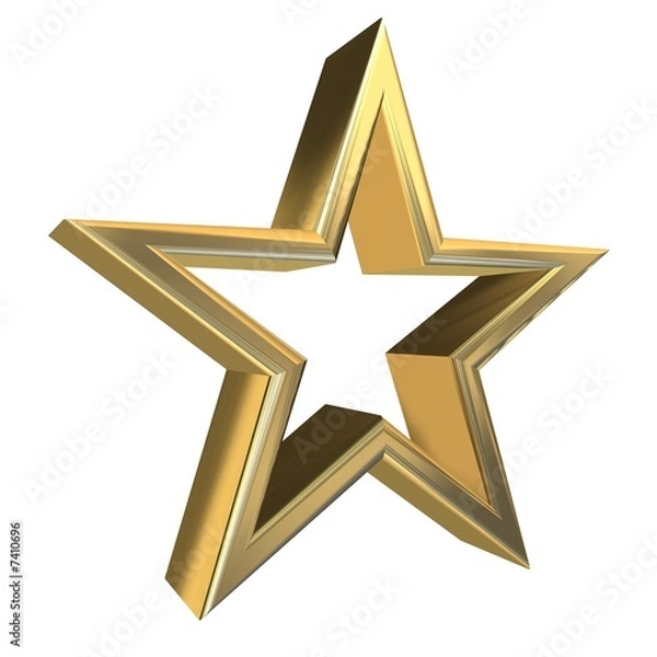 Obraz 3d golden star